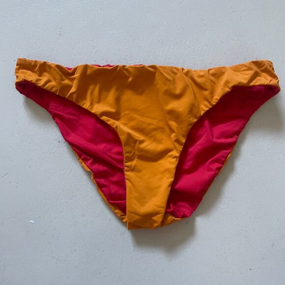 Intimissimi Swimwear Stretch Reversible Bikini Bottoms Red Orange Medium - Picture 3 of 5